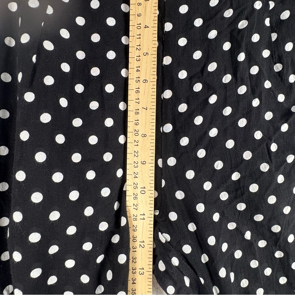 Wild Honey Black and White Polka Dot Wide-Leg Pants High Waisted Pleated Sz L - Picture 11 of 16